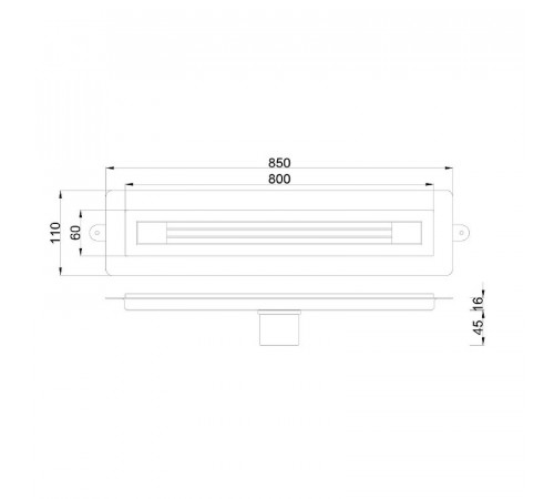 Душевой лоток Boheme B&T Infinity 80 981-80-G с решеткой Золото