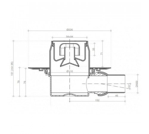 Душевой трап Pestan Confluo Standard 13000169 с решеткой Золото глянец