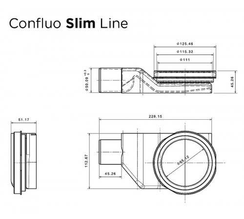 Душевой лоток Pestan Confluo Slim Line 550+ 13100026 с решеткой Хром матовый