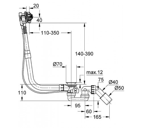 Слив-перелив Grohe Talentofill 28991000 полуавтомат с наливом Белый