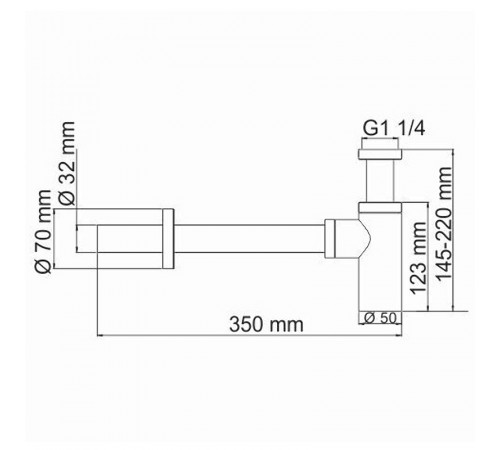 Сифон для раковины WasserKRAFT A094 Черный матовый