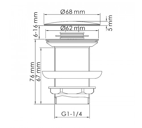 Донный клапан WasserKRAFT A248 Click-Clack Золото