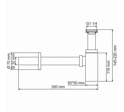 Сифон для раковины WasserKRAFT A096 Светлая бронза