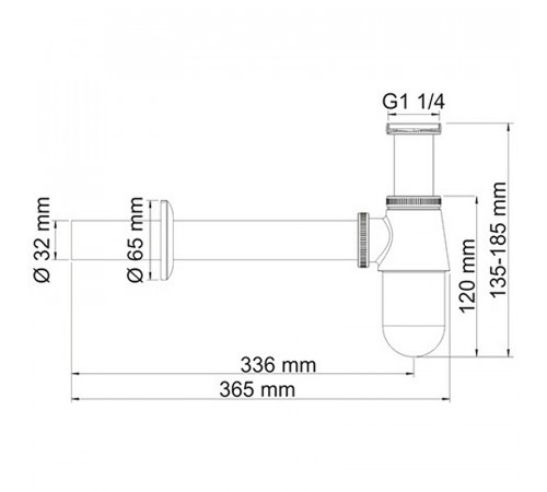 Сифон для раковины WasserKRAFT A071 Хром