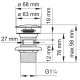 Донный клапан WasserKRAFT A073 click-clack Хром матовый