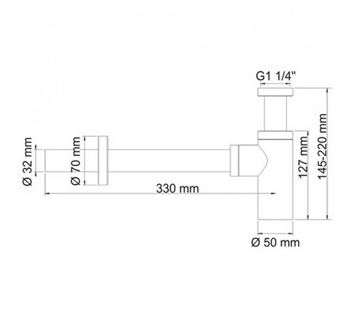 Сифон для раковины WasserKRAFT A070 Хром