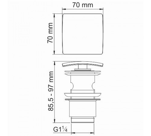 Донный клапан WasserKRAFT Wiese A167 click-clack Оружейная сталь