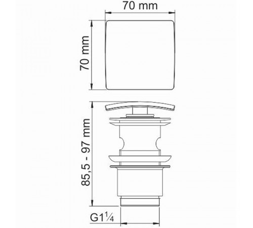 Донный клапан WasserKRAFT Aisch A165 click-clack Золото матовое