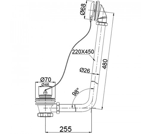 Слив-перелив BelBagno BB567-OVF-BRN Click-Clack Бронза