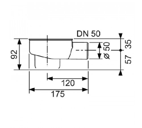 Сифон Tece Drainline DN50 0,8 л/с 650001 горизонтальный без погружного стакана