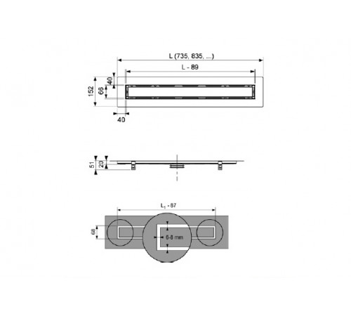 Душевой лоток Tece Drainline 80 650800 с решеткой Хром