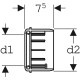 Переходная муфта Geberit PE 367.928.16.1 Черная