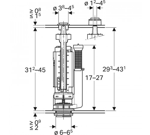 Сливная арматура Geberit Typ 290 282.303.21.2 Хром