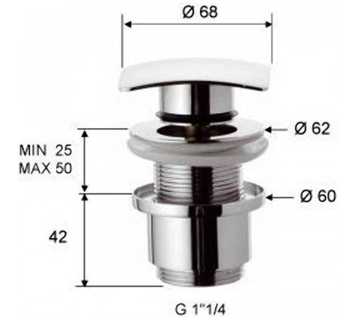 Донный клапан Remer 904SCC2114 click-clack Хром