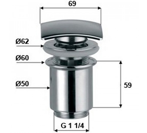 Донный клапан Remer 905SCC114 click-clack Хром