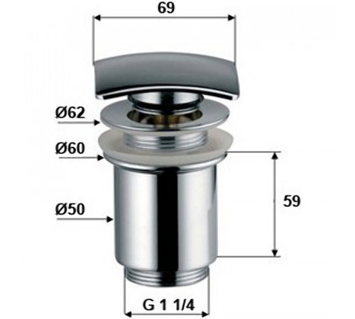 Донный клапан Remer 904SCC114 click-clack Хром