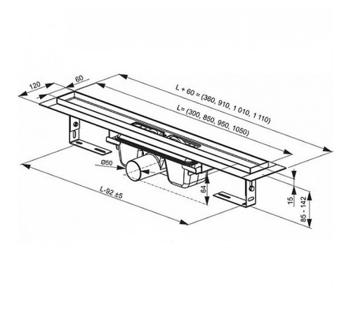 Душевой лоток Ravak Chrome OZ 85 X01427 с решеткой Хром