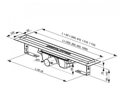 Душевой лоток Ravak Chrome OZ 75 X01621 с решеткой Хром