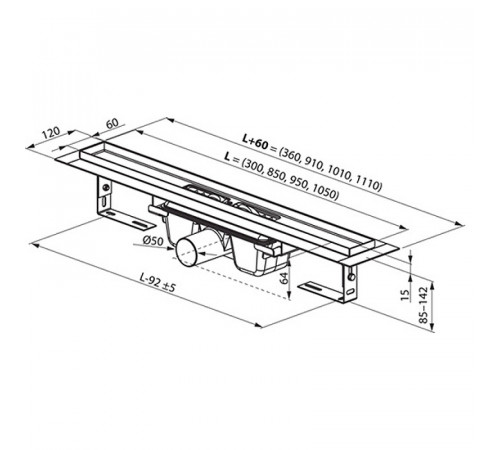 Душевой лоток Ravak 10° OZ 85 X01576 с решеткой Хром