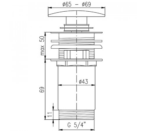 Донный клапан Rav Slezak MD0484CMAT click-clack Черный матовый