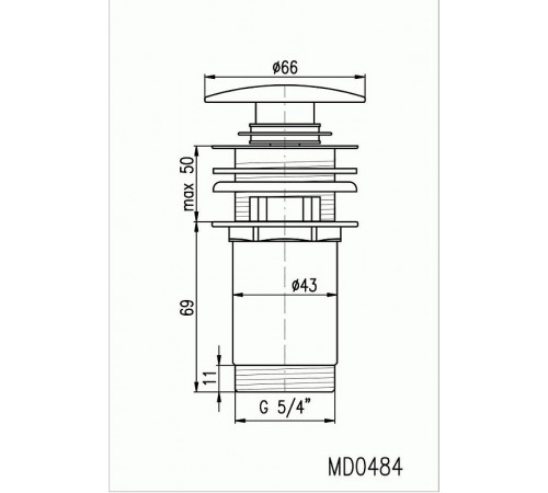 Донный клапан Rav Slezak MD0484SM click-clack Бронза