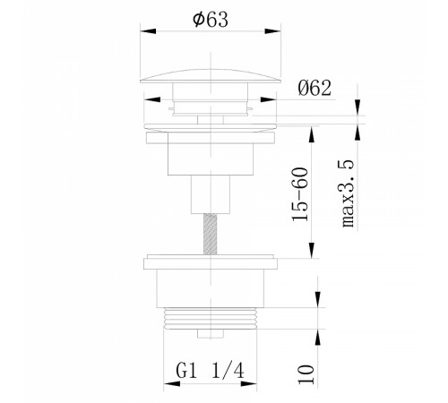 Донный клапан Abber AF0011W click-clack Белый