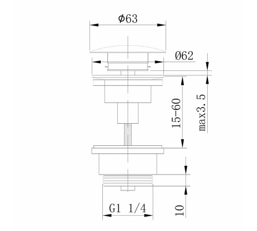 Донный клапан Abber AF0011B click-clack Черный матовый