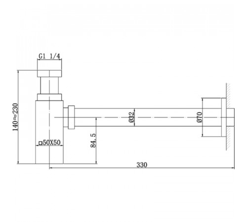 Сифон для раковины Abber AF0031B Черный матовый