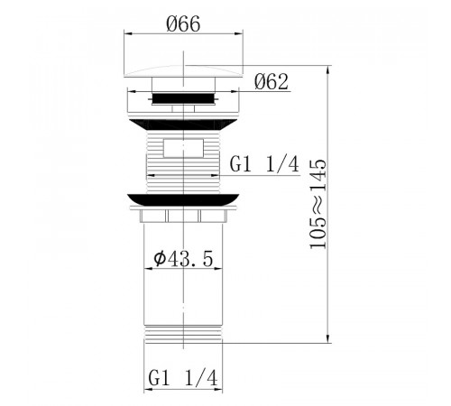 Донный клапан Abber AF0010MRG click-clack Розовое золото матовое