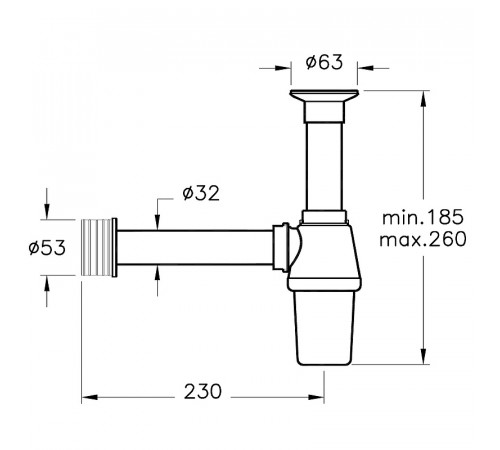 Сифон для раковины Vitra Syphon A45109 Белый