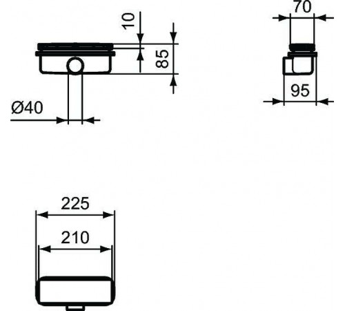 Сифон для душевого поддона Ideal Standard Ultraflat New T4493AA Хром