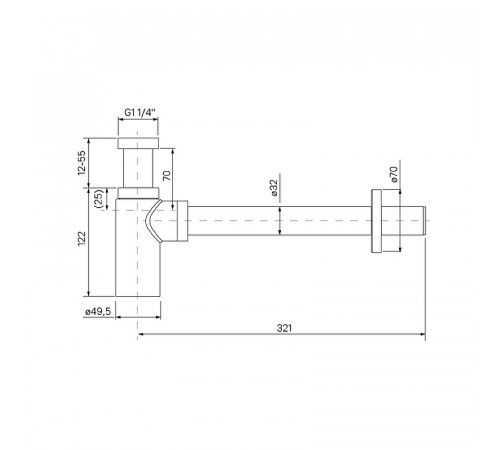 Сифон для раковины Iddis Optima Home OPTBL00i84 Черный матовый