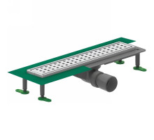 Душевой лоток Ctesi Way Square 70 BK4024140 с решеткой Нержавеющая сталь