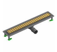 Душевой лоток Ctesi Flow Round Gold 70 BK4024740/1 с решеткой Золото