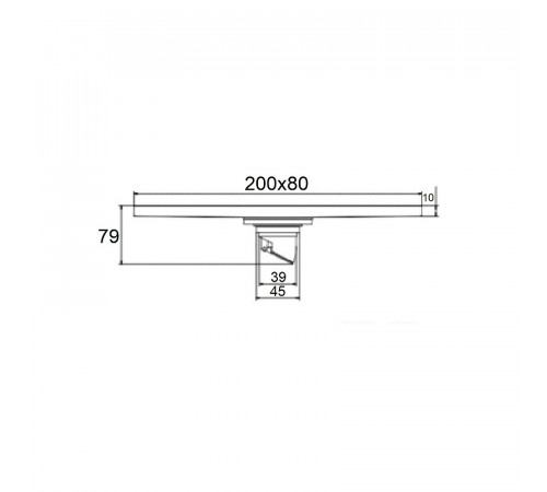 Душевой трап Orange 200x80 TR01-009b с Черной матовый решеткой