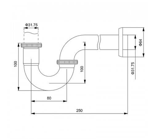 Сифон для раковины Timo 961/03L Черный