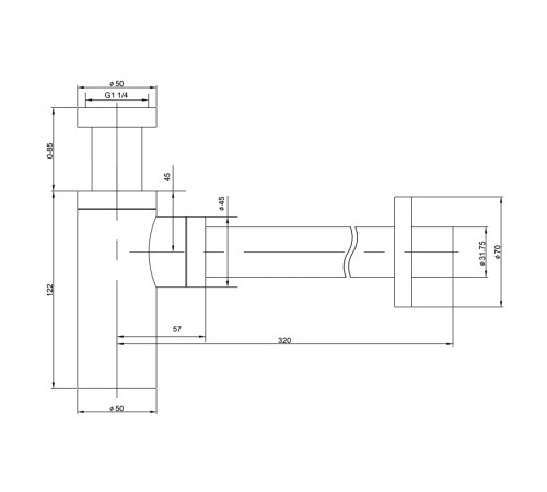 Сифон для раковины Timo 958/03L Черный матовый