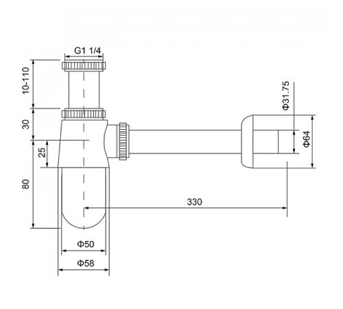 Сифон для раковины Timo 960/03L Черный