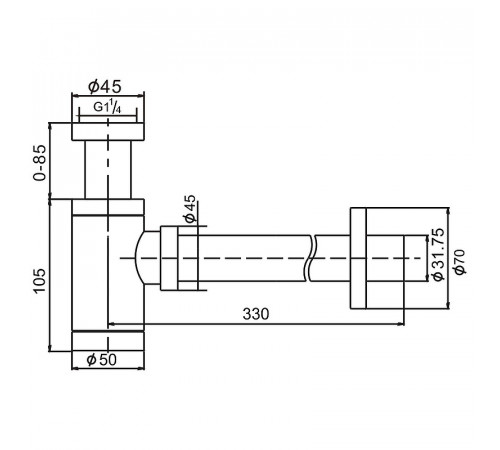 Сифон для раковины D&K DC907416 Белый матовый