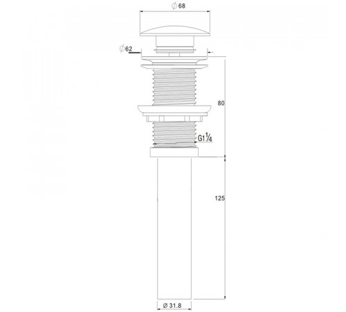 Донный клапан D&K DC9025 click-clack Черный