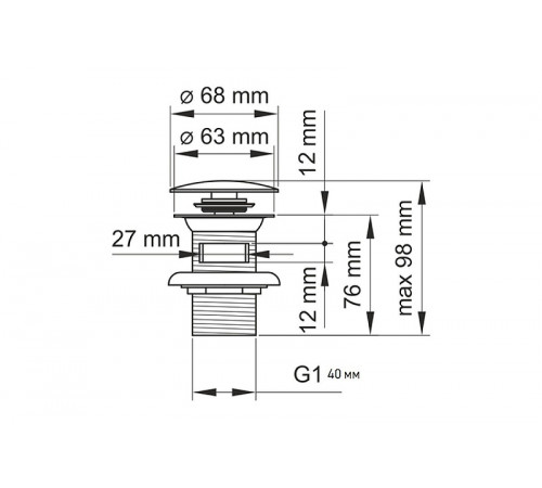 Донный клапан Creavit SF031 click-clack Хром