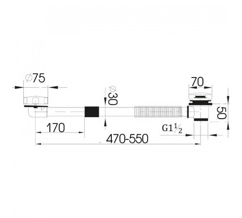 Слив-перелив Raiber RTB95-01 click-clack Хром