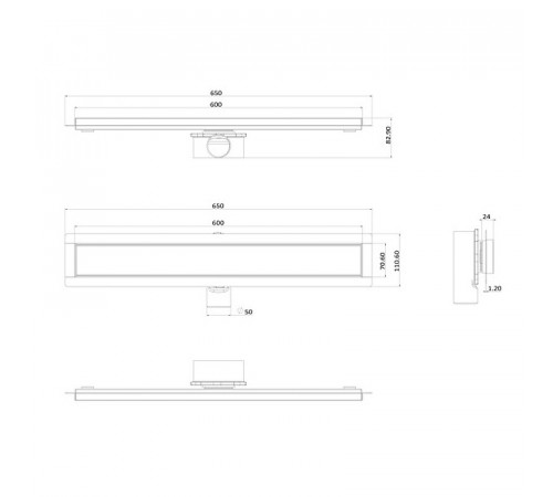 Душевой лоток ALMAes Laguna 60 LG60BL с Черной решеткой