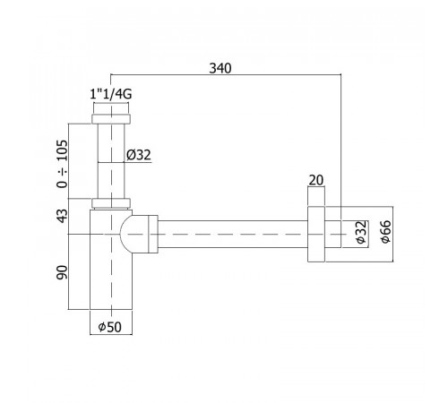 Сифон для раковины Paffoni Minimal ZACC240BO Белый матовый