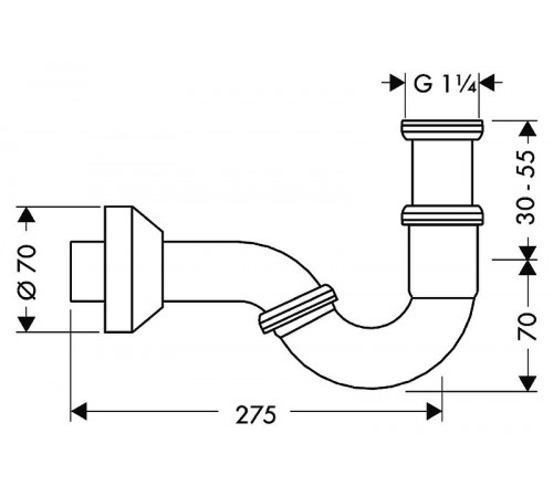 Сифон для биде Hansgrohe 55237000 Хром