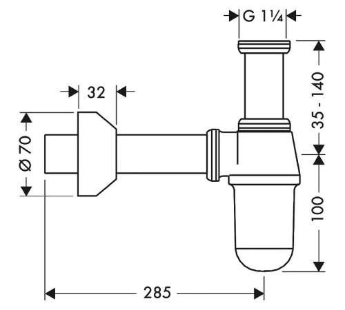 Сифон для раковины Hansgrohe 52010000 Хром