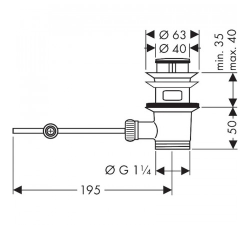 Донный клапан Hansgrohe 94139000 Хром