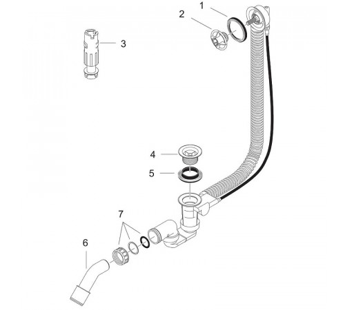 Слив-перелив Hansgrohe Flexaplus 58141180 полуавтомат Белый