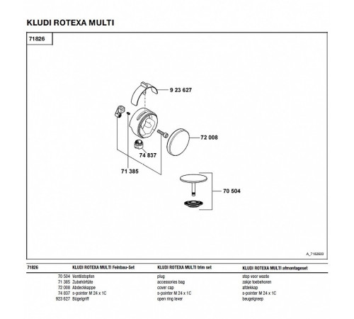 Слив-перелив Kludi Rotexa Multi  2131500-00+7182605-00 Хром