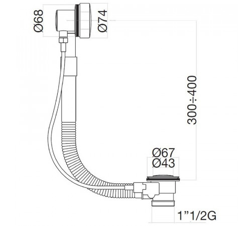 Слив-перелив Webert AC0035015 полуавтомат Хром